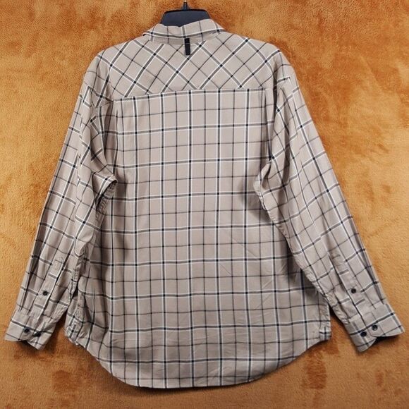 RAG & BONE Shirt Mens Small Tan Plaid Flannel Oversized Lightweight MATTHEW $258 - Picture 4 of 8